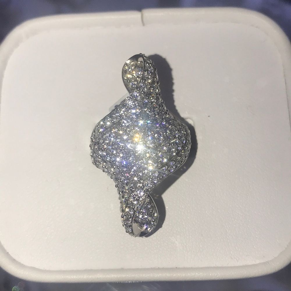 Sterling Silver Ring with Crystals